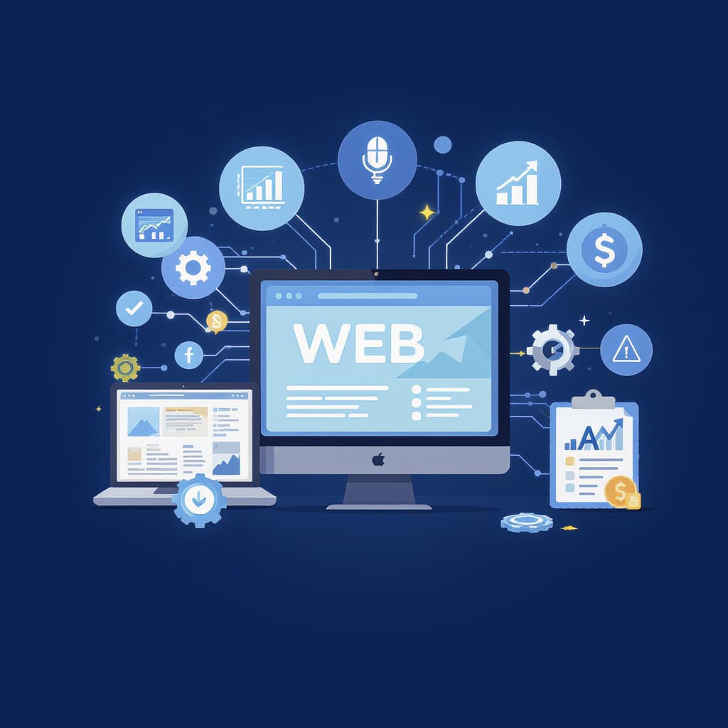 Completed website development project showcase with design elements and mobile responsiveness